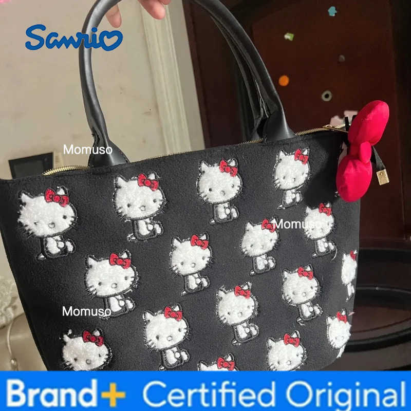 Sanrio Hello Kitty Embroidered Handbag Anime Cute Fashion Backpack Y2K Large Capacity Portable Tourism Underarm Bag Girl Gift H251230
