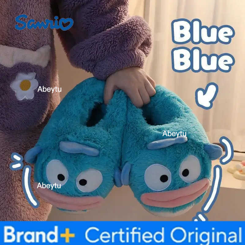 Sanrio Cartoon Hangyodon Plush Slippers Women Cute Home Anti Slip Cartoon Cute Winter Girls Soft Keep Warm Home Indoor Cotton Shoes H251230