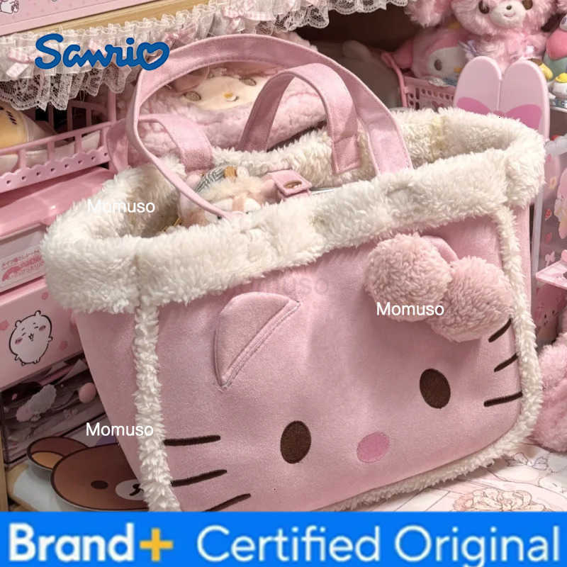 Sanrio My Melody Hello Kitty Autumn Winter Plush Handbag Exclusive Edition Cute Trendy Tote Shoulder Bag for Casual Use H251230