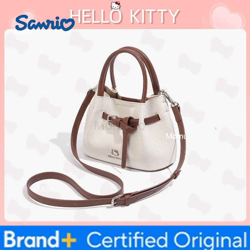 Sanrio Kawaii Hello Kitty Bag Anime Girl Fashion Versatile Bucket Bag Cortex Waterproof Single Shoulder Crossbody Bag Festival Gift New H251230