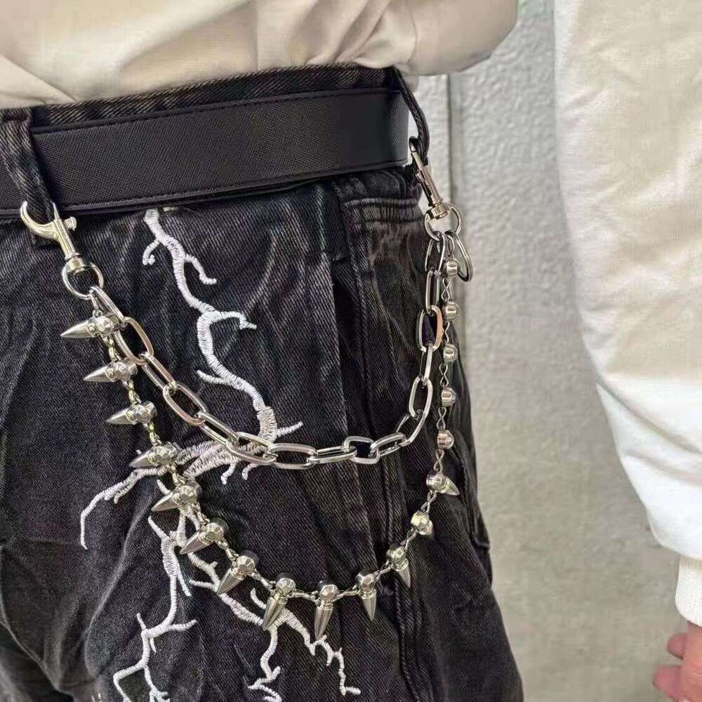 rapper American Style New Trend Dark Punk Metal Bullet Pendant Dual-use Necklace Pioneer Hip-hop Pants Waist Chain for Men