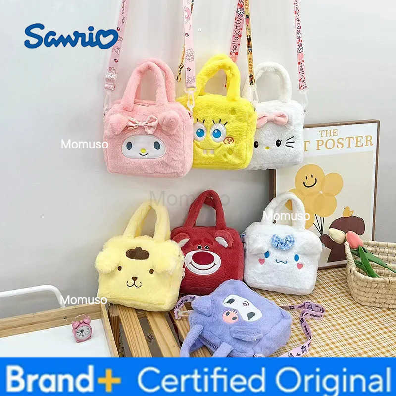 Sanrio Plush Bag Kuromi Cinnamoroll Melody Stitch Handbag Hello kitty Crossbody Cosmetic Storage Bags Boys Girl Christmas Gift H251230