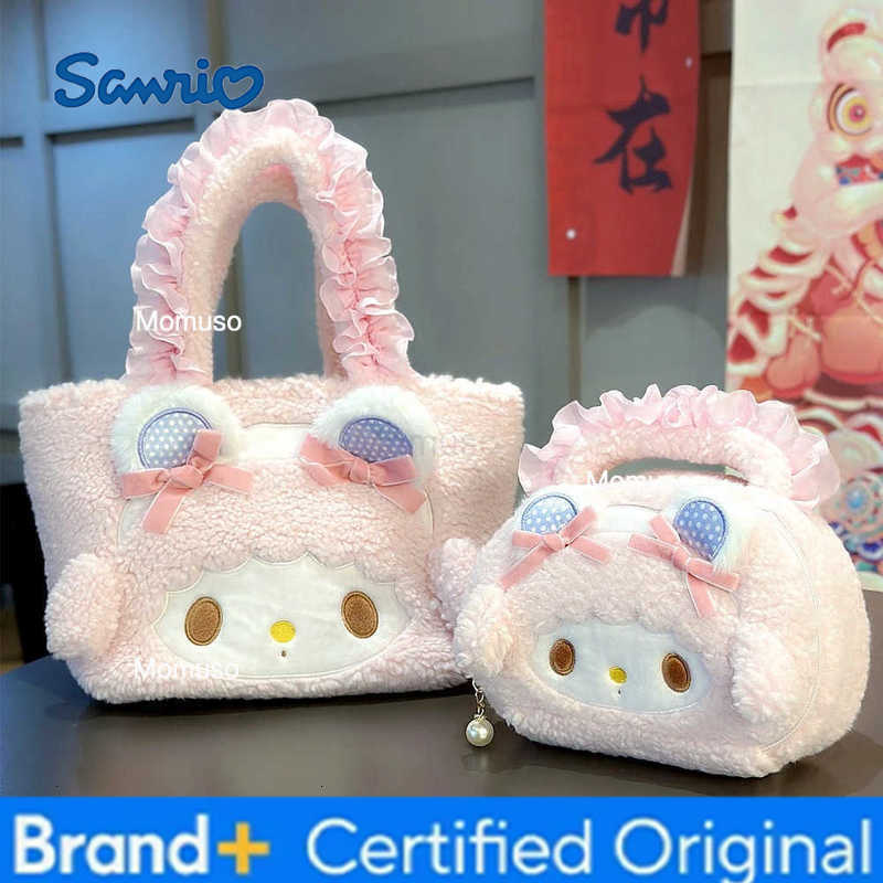 Sanrio Lovely My Melody Handbag Japanese Style Cosmetic Bag Kawaii Anime Piano Plush Lolita Bag Large Capacity Birthday Gifts H251230