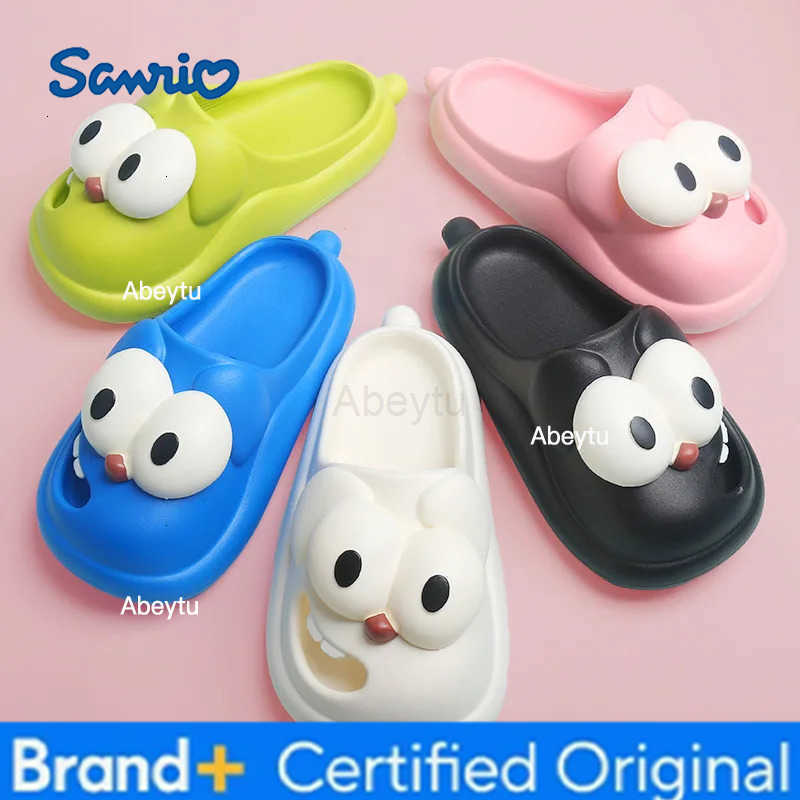 Sanrio Tongue Kiss Slippers Big Eye Dog SlippersCute Funny Big Eye Dog Fun Cartoon Package Head Eva Slippers For Women H251230
