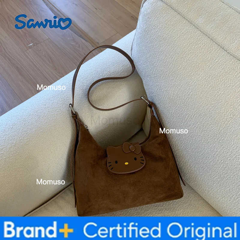 Sanrio Anime Hello Kitty Cartoon Suede Large Capacity Tote Bag Kawaii Shoulder Bag Portable Travel Toiletries Storage Bag Holiday Gift H251230