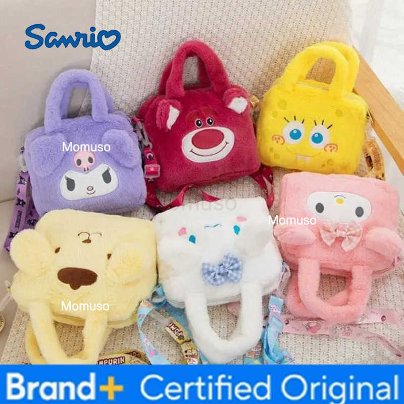Sanrio Plush Bag Kuromi Cinnamoroll Melody Stitch Handbag Hello kitty Crossbody Cosmetic Storage Bags Boys Girl Christmas Gift H251230