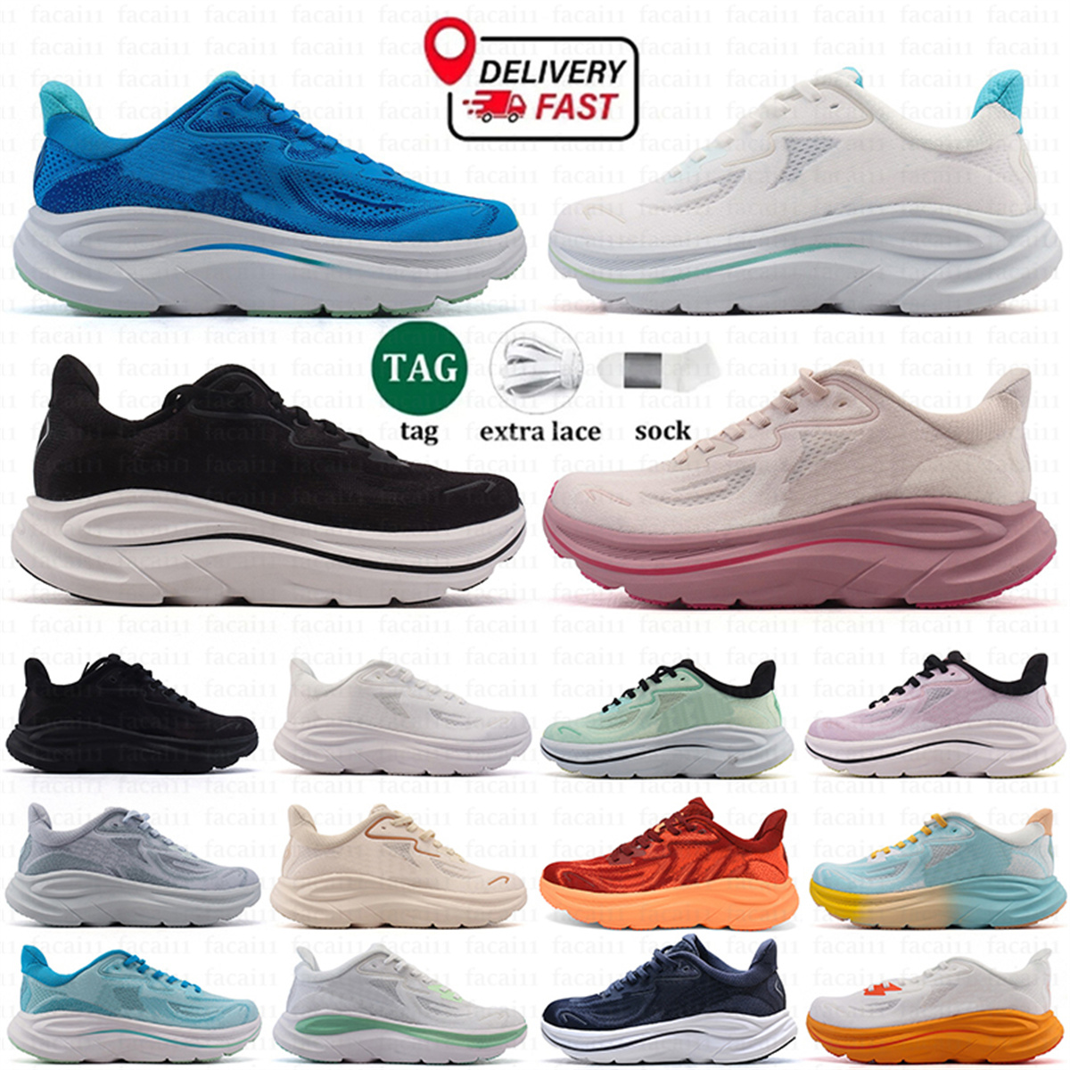 Clifton 10 Everyday Running Shoes For Men Women Wide Outdoor Sneakers Triple Black White Pink Skyward Cielo Blue Womens Sports Trainers Hiking 2025