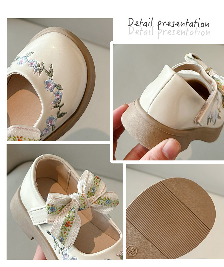 Girl Leather Shoes Princess Kid Student School Casual Black Versatile Shoes Hook Loop Children Glossy Mary Jane Autumn Hot