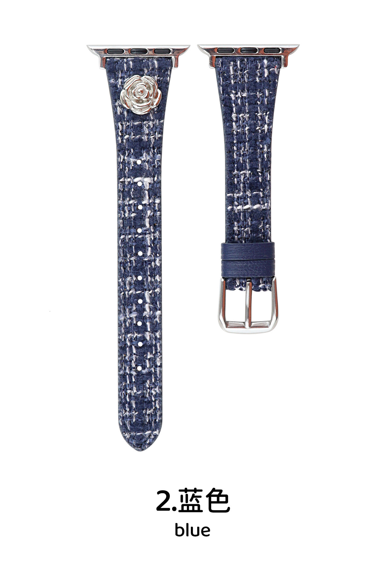 Chanel Style Camellia Leather Strap Compatible with Apple iWatch Series 11 10/9/8/7