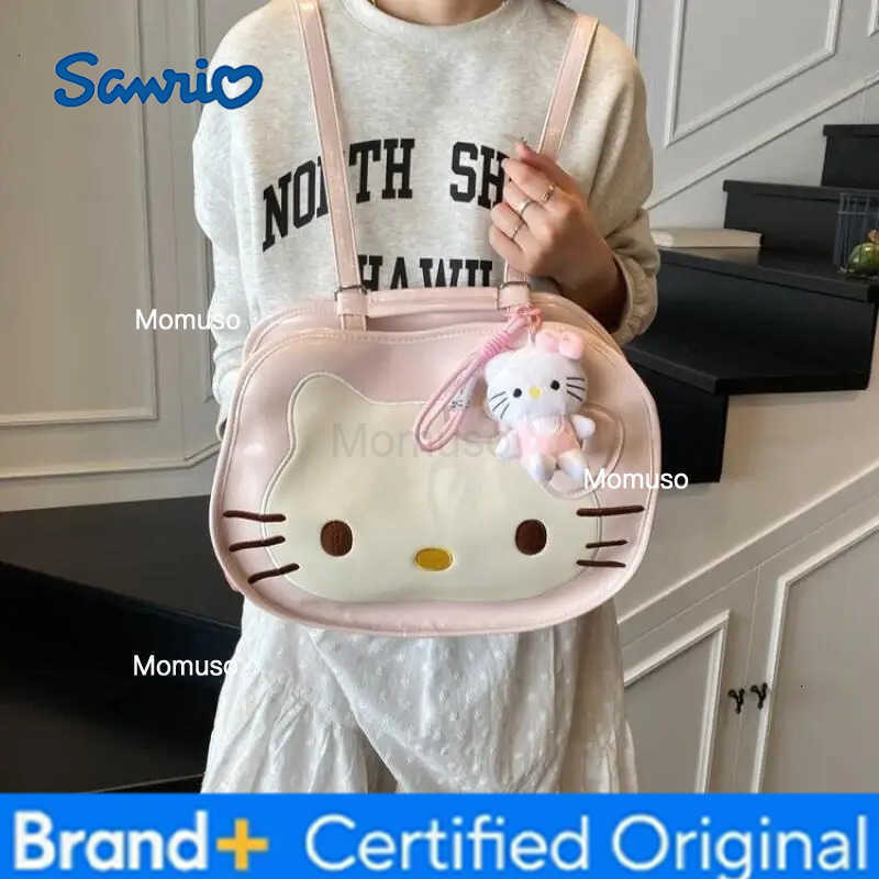 Sanrio Miniso Hello Kitty Bag Kawaii Large Capacity Crossbody Bag Ins Korean Commuter Bag Cartoon Anime Friend Birthday Gift H251230