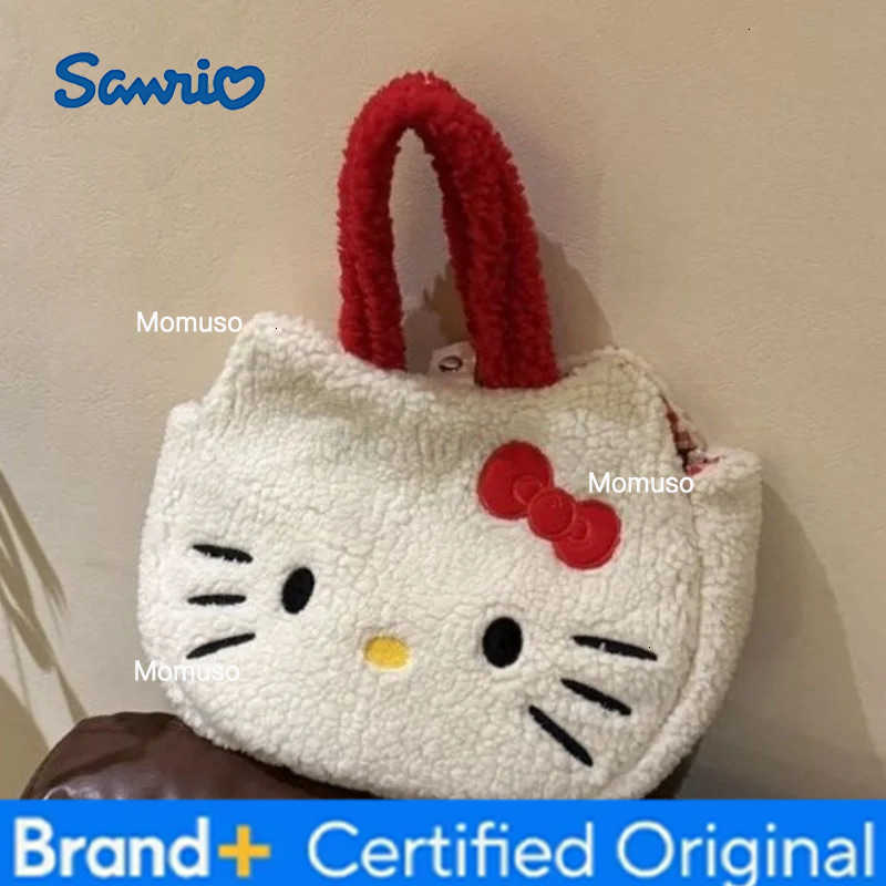 Sanrio New Cute Fashion Hello Kitty Sherpa Patchwork Large Capacity Womens Shoulder Bag Versatile Mommy Bag For Daily Use H251230