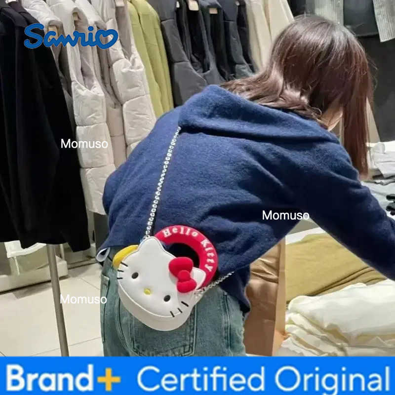 Sanrio Kawaii Hellokittys Handbag Mini Cute Cartoon Hot Girls All-Match Coin Wallet Bags for Woman Small Square Bag Fashion H251230