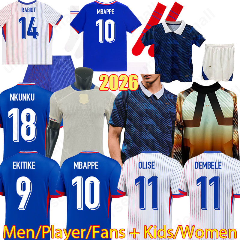 3XL 4XL 2026 Fran ce club soccer jersey BENZEMA MBAPPE French jersey 25 26 World cup Maillot de foot kids kit Men football shirts tops tee shirts short sleeve jersey