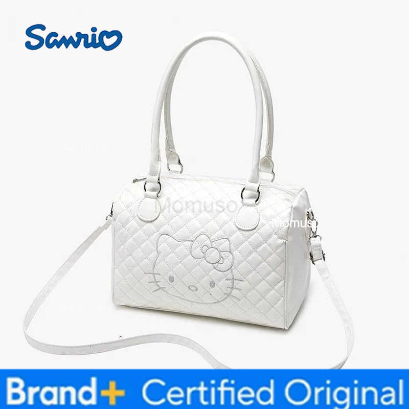 Sanrio Kawaii Hello Kitty Handbag Girl Cute Embroidery Soft Leather Single Shoulder Handbag Large Capacity Travel Bag for Outings H251230