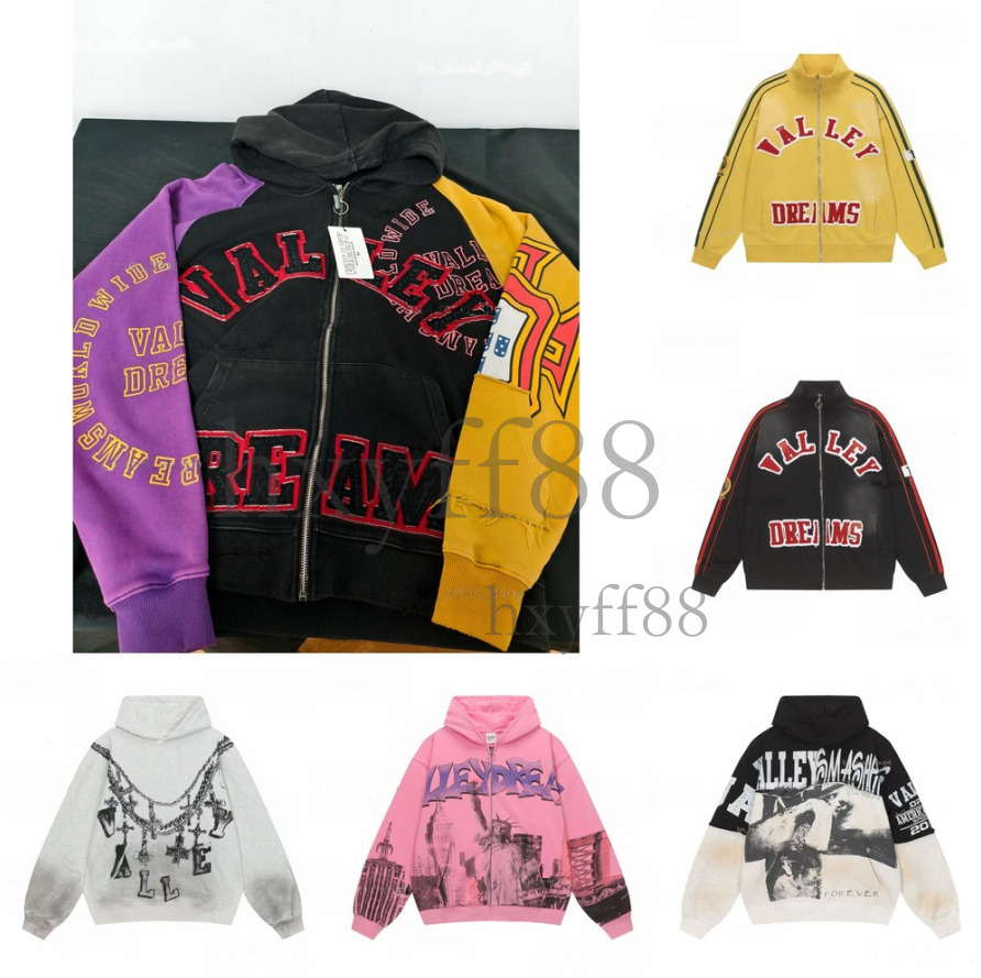 Mens Vale Hoodies Harajuku hoodie tops and pants shirt and short jeans valley dreams hoodie Fluffy foam graffiti designer jacket Slow jogging exercise men 3lls 93