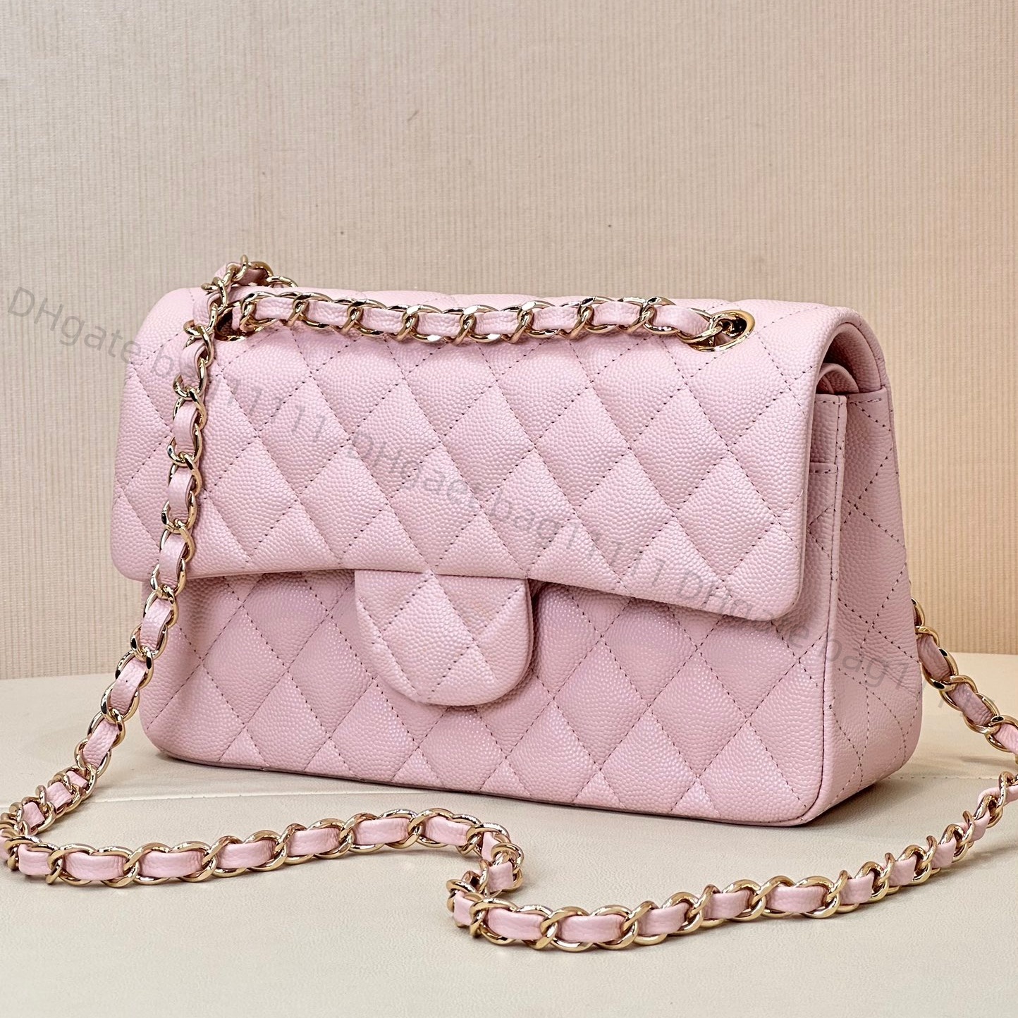 new color top quality flap bags genuine leather mirror quality designer bags women shoulder bags vintage 23cm quilted purse luxury lady sac pink burgundy handbag bag
