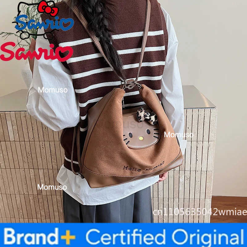 Sanrio Hello Kitty New Womens Handbag High Quality Girls Shopping Backpack Cartoon Versatile Multi Functional Use Shoulder Bag H251230