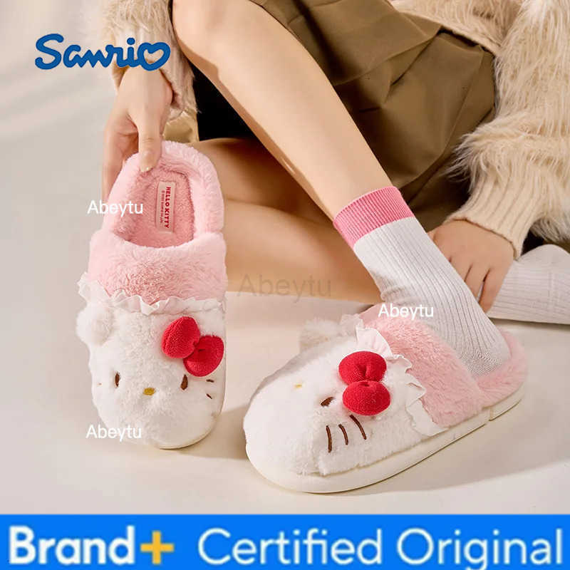 Sanrio Hellokittys Slippers Cute Student Autumn Winter Kawaii New Bedroom Home Casual Soft Padded Bedroom Aldult Home Shoes Girl Gift H251230