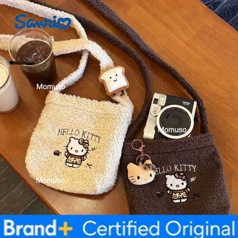 Sanrio Kawaii Hello Kitty Cartoon Embroidered Crossbody Bag Women Anime Girls Heart Cute Large Capacity Handbag Girls Gift H251230