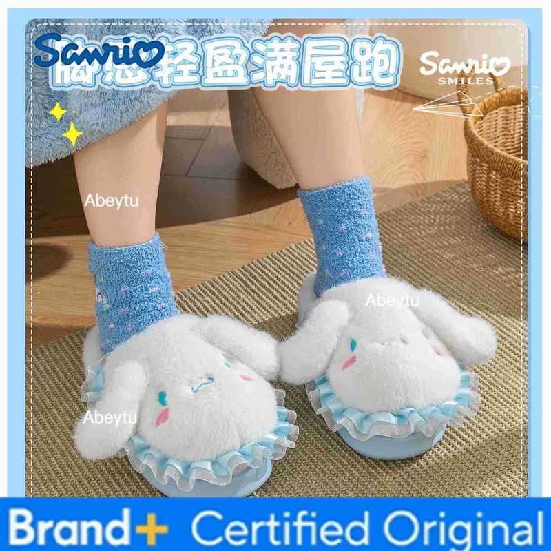 Sanrio Cartoon Children Slipper Melody Anime Kawaii Girls Plush Warm Non-Slip Home Slipper Shoes Cotton Korean Parent-Child Slippers H251230