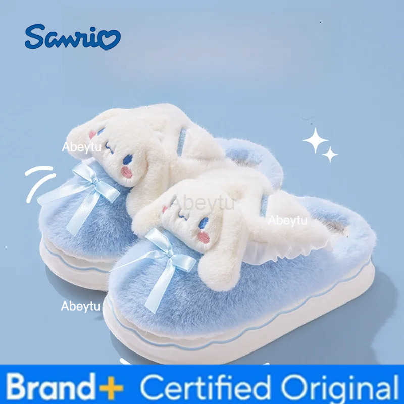 Sanrio Kids Slippers House Shoes Cartoon Cinnamoroll Slippers Winter Shoes For Girls Anti-slip Warm Pink Pruple Shoes Size 20cm-23cm H251230
