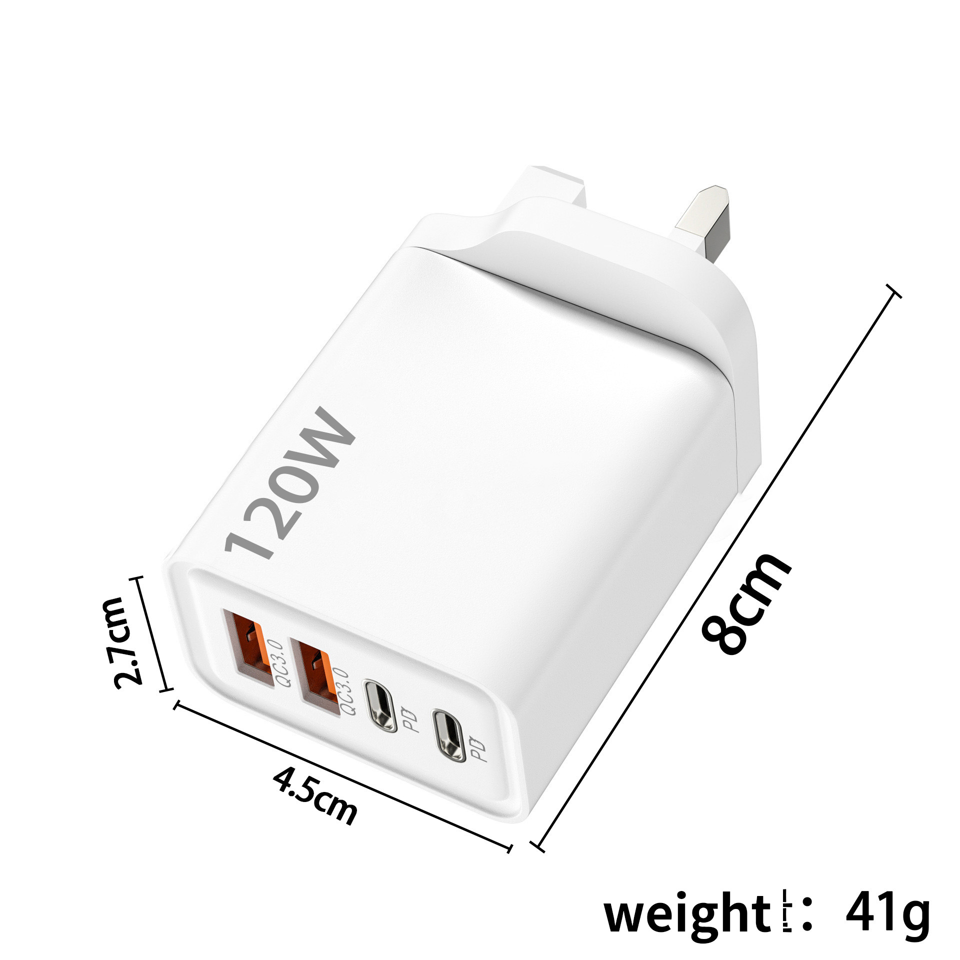 120W PD Type C fast charger with US UK EU power plug with cable for iphone/android phone