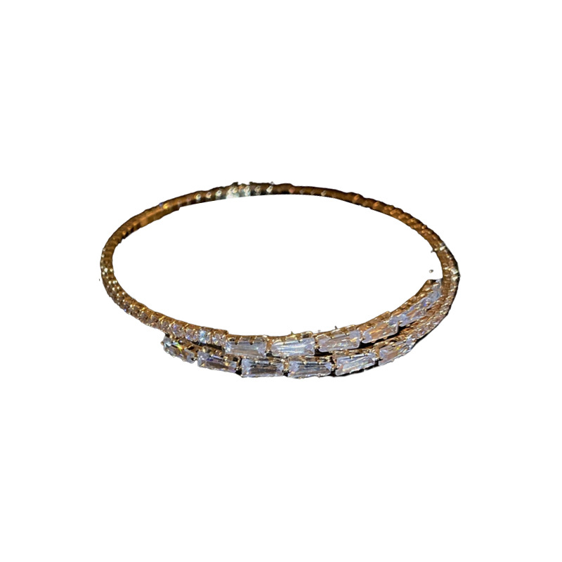 Super Shiny Zircon Light Luxury Round Bracelet Fashion Open Bangle Full Diamond Elegant High-end Feel Women's Wholesale - view 9