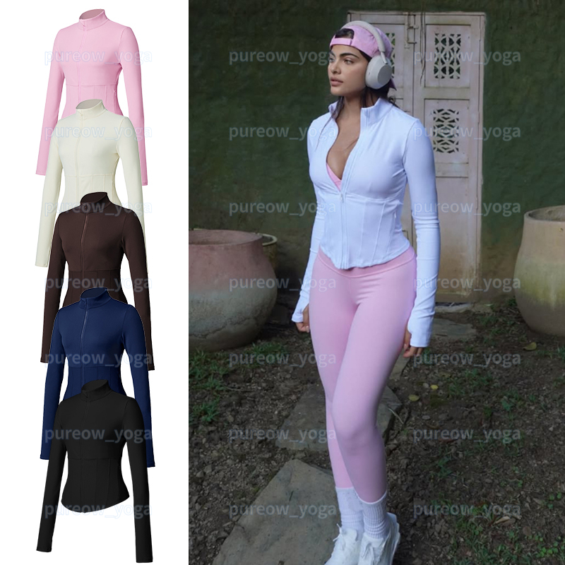 Designer Jacket Women Yoga Jackets Stand Collar Coats Long Sleeve Tops Zipper Slim Quick Dry Breathable Athletic Workout Running Cycling Top