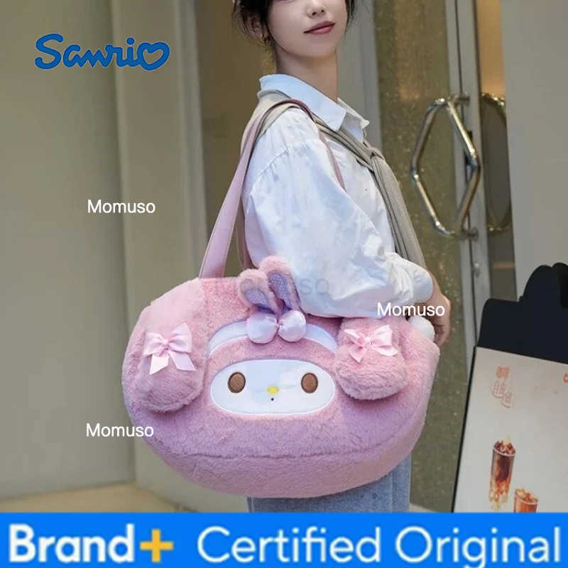 Sanrio Lovely Anime Bag My Melody Shoulder Bag Japanese Style Kawaii Plush Bag My Sweet Piano Handbag Large Capacity Tote Bag Girl Gift H251230