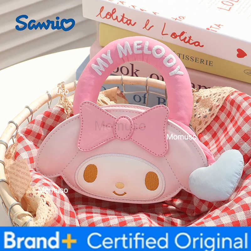 Sanrio Genuine My Melody Cinnamoroll Cartoon Girl Cute Face Pu Bag Portable Messenger Bag Large-Capacity Storage Student Gifts H251230
