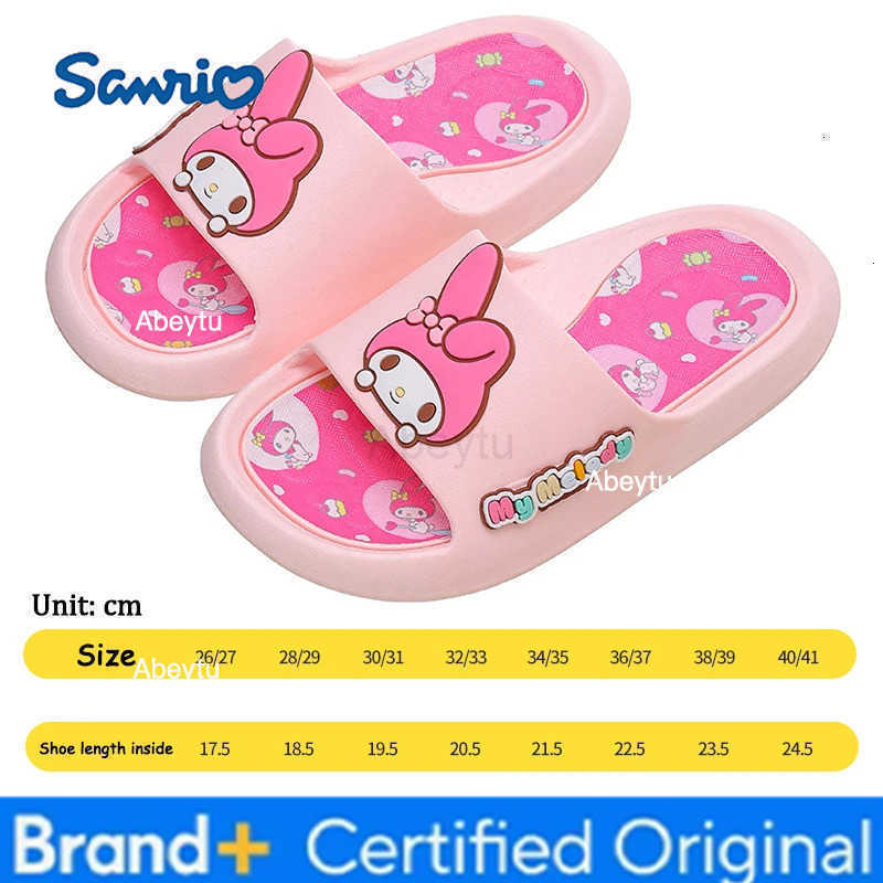 Sanrio Hello Kitty Slippers Children Adults Summer Home Bathroom Anti-Slip Slippers Kuromi Cinnamoroll Melody Girl Sandals Gifts H251230