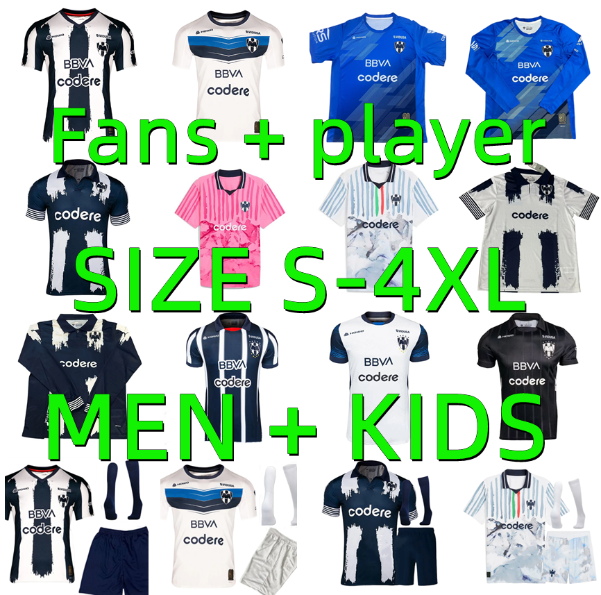 25 26 C.F. Monterrey rayados S.RAMOS Soccer Jerseys player version SERGIO RAMOS BERTERAME 80th Anniversary CANALES 2025 2026 football shirts men kids kit Long sleeves