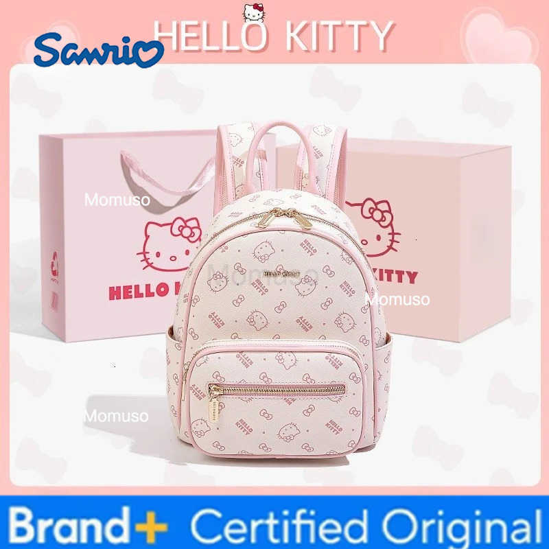 Sanrio Kawaii Hello Kitty Fashion Backpack Anime Cute Girl Advanced Versatile Outdoors Travel Bag Christmas Gift with Gift Box New H251230