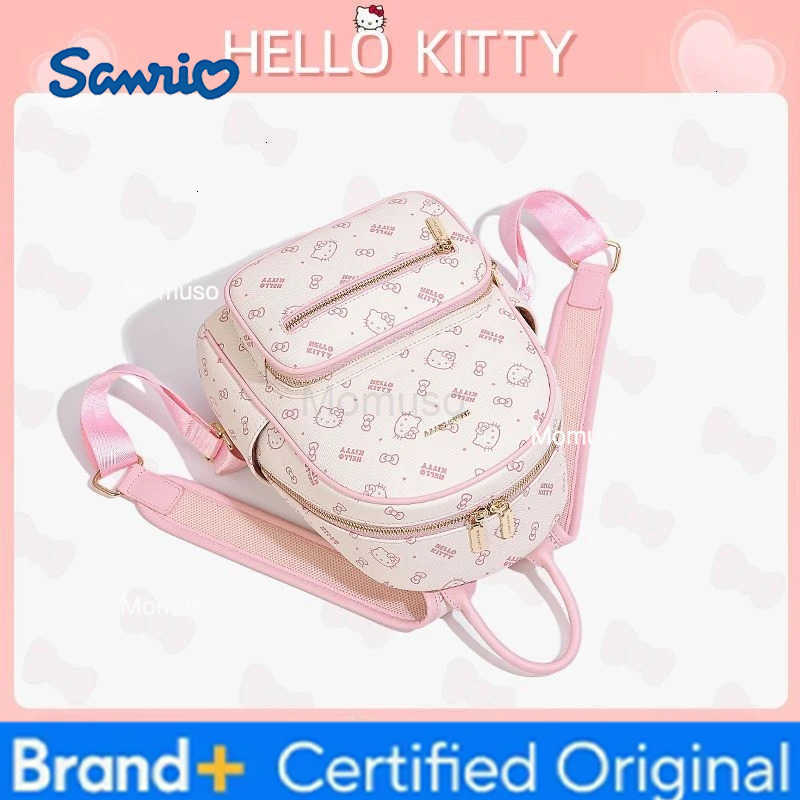 Sanrio Kawaii Hello Kitty Fashion Backpack Anime Cute Girl Advanced Versatile Outdoors Travel Bag Christmas Gift with Gift Box New H251230