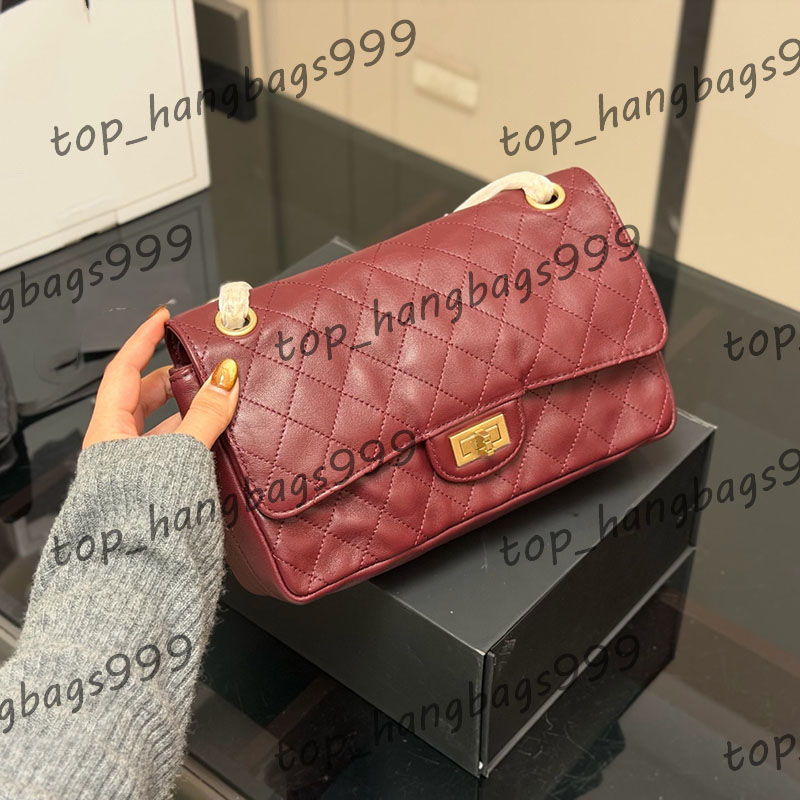 Womens Purse Luxury Designer 2.55 Top Quality Soft Leather Quilted Shoulder Bags Classic Double Flap Multi Pochette Gold Chain Crossbody Handbags Sac Pocket 25cm