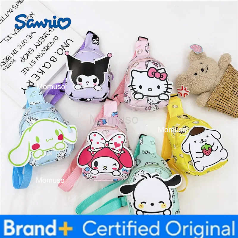 Sanrio Kawaii Hello Kitty Chest Bag Crossbody Bags Kuromi My Melody Cinnamoroll Messenger Shoulder Handbag for Women Toys Girls H251230