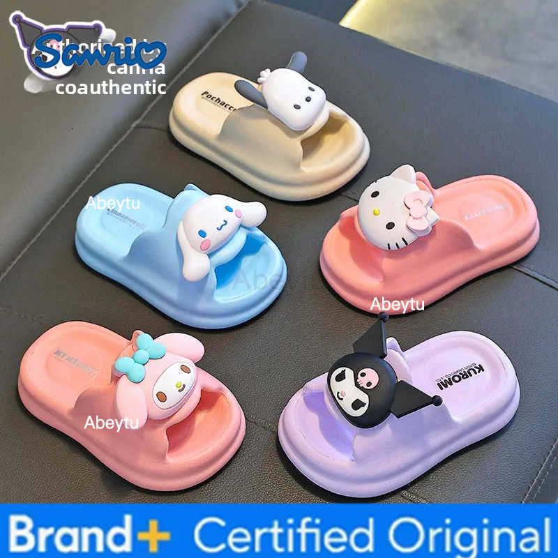 Sanrio Kulome Summer Childrens Cool Slippers for Girls Parent-child Non-slip Girls Middle Childrens Bath Baby Fashion Slippers H251230