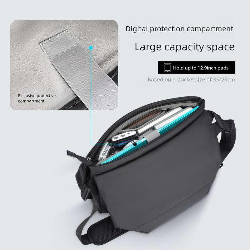 Luxury shoulder bag handbag Hobo MARK RYDEN cross-border new messenger bag crossbody bag large capacity 12.9-inch iPad bag casual men's shoulder 