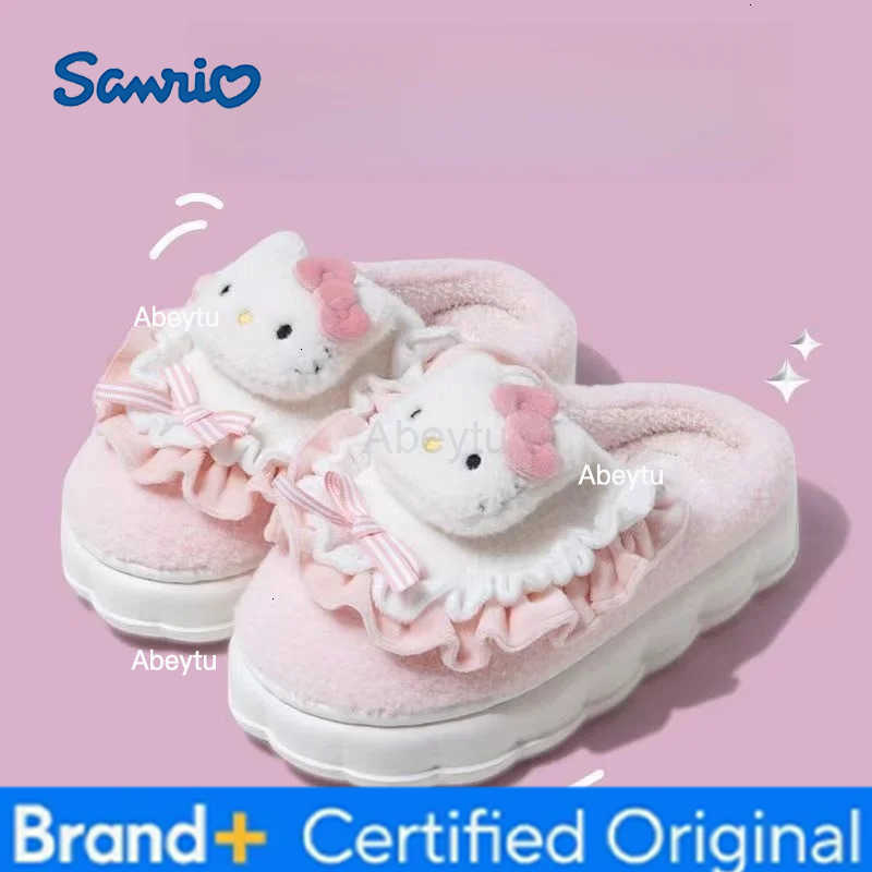 Sanrio Cute Jade Guigou Cotton Slippers Womens Bag Heel Autumn And Winter New Indoor Home Thick Soled Non Slip Slippers H251230