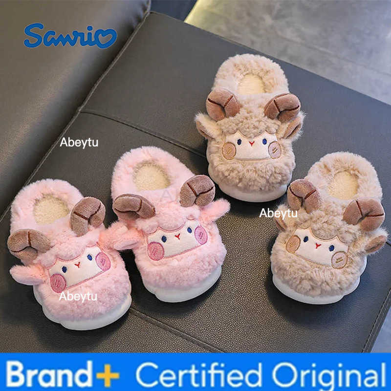 Sanrio Childrens Cotton Slippers 2025 New Girl Rabbit Spring Home Use Thick Bottom Indoor Warmth Boy Bag Heel H251230