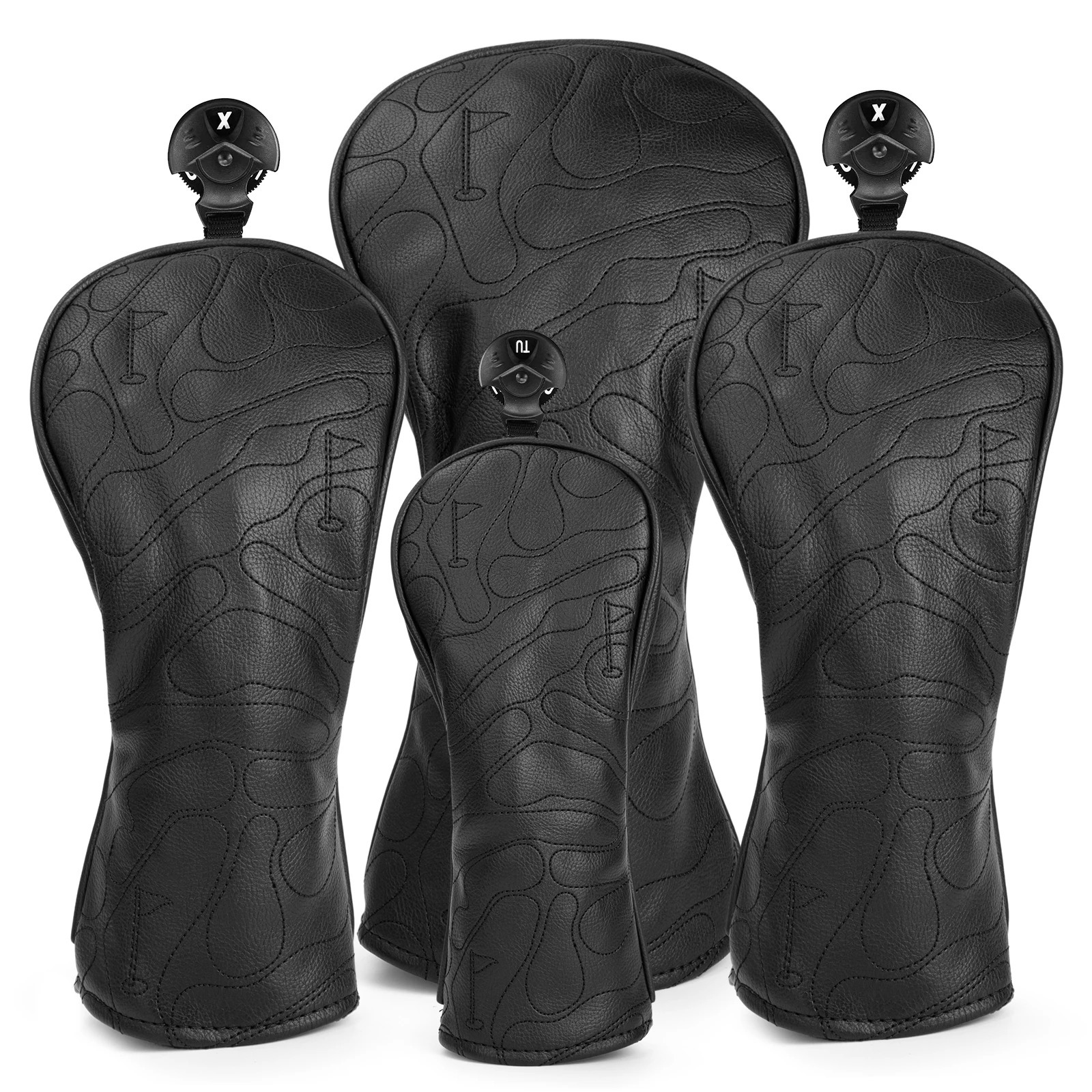 Golf Club Head Covers 3 Wood Headcover Set Premium Leather for Woods Driver FairwayFW Wood HybridUT with Number Tags 4pcs 251211
