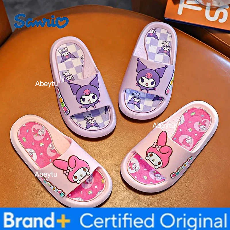 Sanrio My Melody Kuromi Hello Kitty Childrens Slippers Girl Boy Indoor Bathroom Living room Non-slip Home Parent-child Slippers Summer H251230