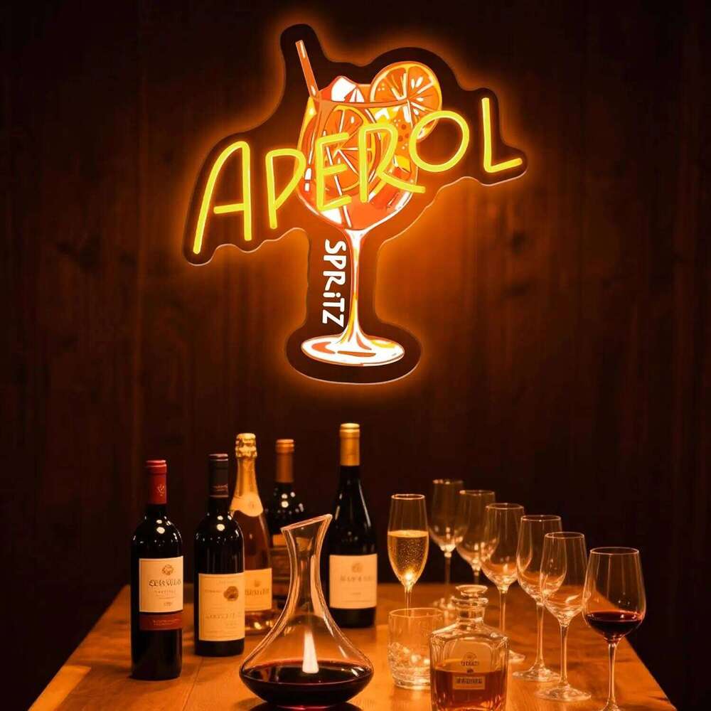 Aperol Sign LED Cocktail Neon Light for Home Bar Man Cave Kitchen Party Decor Spritz Lover Gift USB Powered Dimmable 25L1230