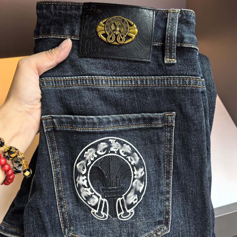 Men Jeans American Straight Men High-End Fashion Trend Brand Loose Casual Printed Water Washable Versatile Designer Denim Pants A98747