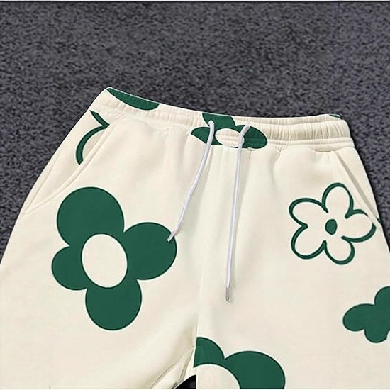 Luxury Brand Designer Clothes Y2k Loose Sweatpants Flower Drawstring Waist Wide Leg Sweatpants With Pockets Unisex