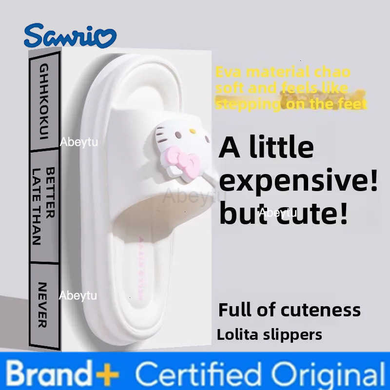 Sanrio Cute cartoon character Hello kitty soft non-slip slippers Cute and sweet design Indoor anti-odor slippers Festive gift Wholesale H251230