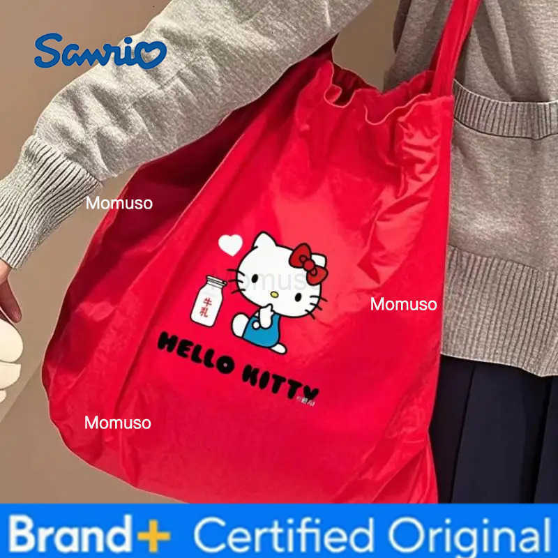 Sanrio Storage Bag Hellokitty Student Girl Campus Adult Kawaii Canvas Bag High-Capacity Outdoors Travel Portable Shopping Bag H251230