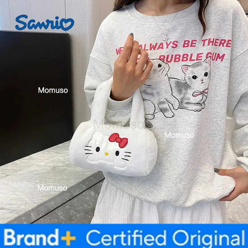 Sanrio Childrens Stuffed Messenger Bag Hello Kitty Kuromi Cinnamoroll Cute Cartoon Handbag Stuffed Shoulder Bag Messenger Bags H251230