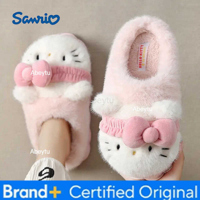 Sanrio Cartoon Hello Kittys Slippers Cute Student Autumn Winter New Kawaii Bedroom Home Shoe Casual Soft Padded Plush Bedroom Aldult H251230