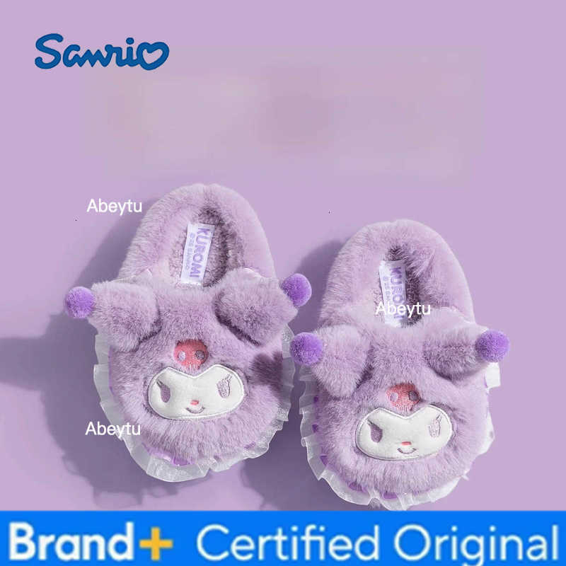 Sanrio Kids Slippers House Shoes Cartoon Cinnamoroll Winter Shoes For Girls Warm Anti-slip Soft Bottom Pink Blue Shoes Size 17cm-25cm H251230